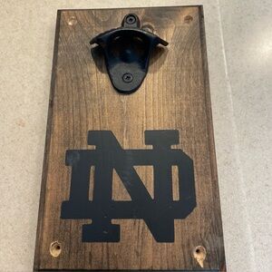 Rustic Wall-Mounted Bottle Opener with Black Logo
